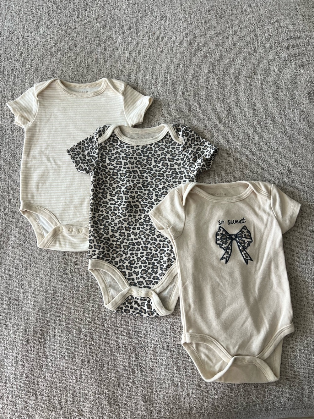 Baby Girls Neutral Cream Leopard Bodysuit Set - So Sweet